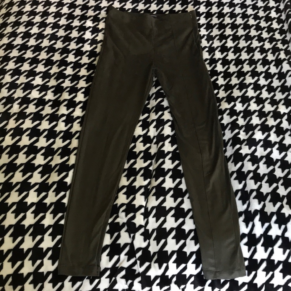 Green Suede Forver 21 Pants